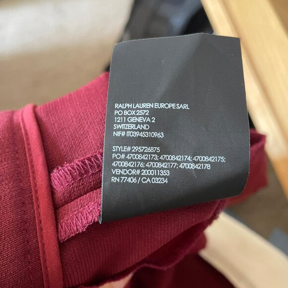 CLUB MONACO FELEESHA PANT BURGUNDY - Picture 2 of 6